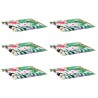 Coussins de chaise de jardin lot de 6 multicolore 40x40x3 cm 