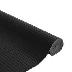 Tapis rectangulaire noir 80x500 cm bambou 