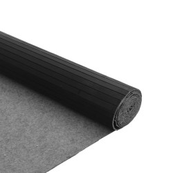 Tapis rectangulaire noir 80x500 cm bambou 