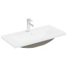 Meuble lavabo avec bassin et robinet intégrés vieux bois 