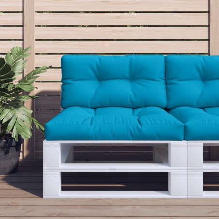 Coussin de palette bleu clair 70x40x12 cm tissu 
