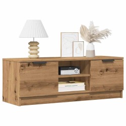 Meuble TV chêne artisanal 102x35x36,5 cm bois d'ingénierie 
