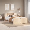 Lit bibliothèque sans matelas 140x200 cm bois massif de pin 