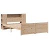 Lit bibliothèque sans matelas 140x200 cm bois massif de pin 