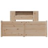 Lit bibliothèque sans matelas 140x200 cm bois massif de pin 