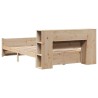 Lit bibliothèque sans matelas 140x200 cm bois massif de pin 
