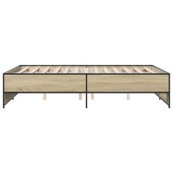 Cadre de lit sans matelas chêne sonoma 120x190 cm 