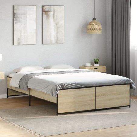 Cadre de lit sans matelas chêne sonoma 120x200 cm 