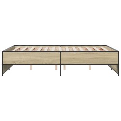 Cadre de lit sans matelas chêne sonoma 120x200 cm 