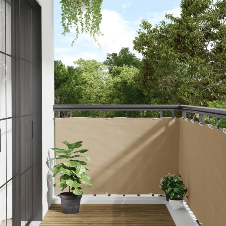 Écran de balcon en tissu Oxford 90x400 cm Beige 