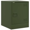 Table de chevet vert olive 34,5x39x44 cm acier 