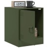 Table de chevet vert olive 34,5x39x44 cm acier 