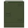 Table de chevet vert olive 34,5x39x44 cm acier 