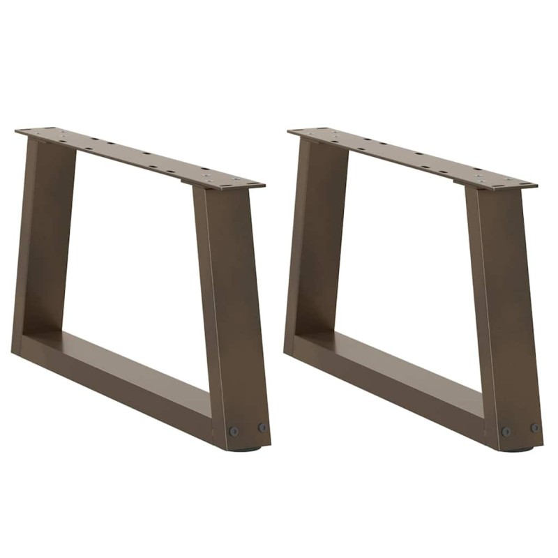 Pieds de table à manger forme V 2 pcs acier naturel acier 