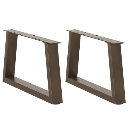 Pieds de table à manger forme V 2 pcs acier naturel acier 