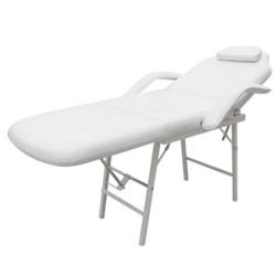  Fauteuil de massage pour traitement facial Simili-cuir Blanc  alsavelo 