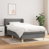 Sommier à lattes de lit et matelas Gris foncé 90x190 cm Tissu 