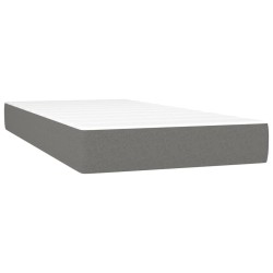 Sommier à lattes de lit et matelas Gris foncé 90x190 cm Tissu 