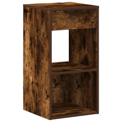 Table de chevet avec tiroir chêne fumé 35x34x66,5 cm 