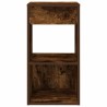 Table de chevet avec tiroir chêne fumé 35x34x66,5 cm 