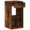 Table de chevet avec tiroir chêne fumé 35x34x66,5 cm 
