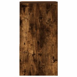 Table de chevet avec tiroir chêne fumé 35x34x66,5 cm 
