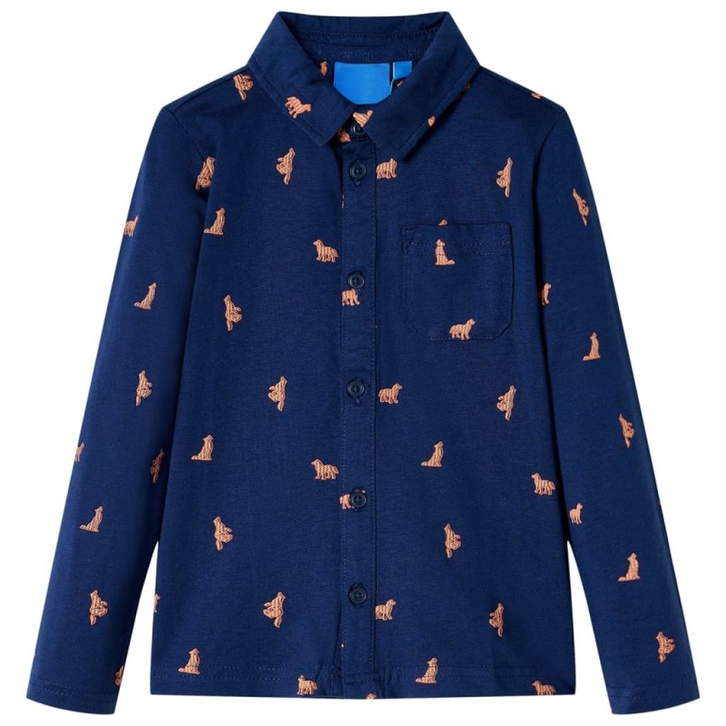 Chemise pour enfants bleu marine 140 