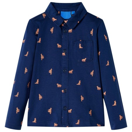 Chemise pour enfants bleu marine 140 