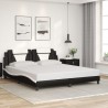 Cadre de lit sans matelas noir et blanc 180x200 cm similicuir 