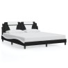 Cadre de lit sans matelas noir et blanc 180x200 cm similicuir 