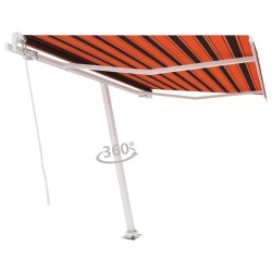 Auvent manuel rétractable sur pied 300x250 cm Orange et marron 