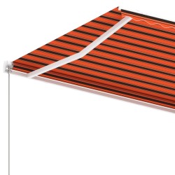 Auvent manuel rétractable sur pied 300x250 cm Orange et marron 