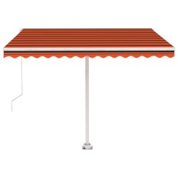 Auvent manuel rétractable sur pied 300x250 cm Orange et marron 