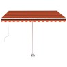 Auvent manuel rétractable sur pied 300x250 cm Orange et marron 
