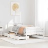 Cadre de lit sans matelas blanc 100x200 cm bois de pin massif 