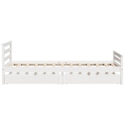 Cadre de lit sans matelas blanc 100x200 cm bois de pin massif 