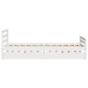 Cadre de lit sans matelas blanc 100x200 cm bois de pin massif 