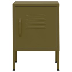 Tables de chevet 2 pcs Vert olive 35x35x51 cm Acier 