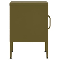 Tables de chevet 2 pcs Vert olive 35x35x51 cm Acier 