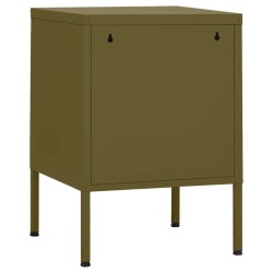 Tables de chevet 2 pcs Vert olive 35x35x51 cm Acier 