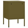 Tables de chevet 2 pcs Vert olive 35x35x51 cm Acier 
