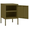 Tables de chevet 2 pcs Vert olive 35x35x51 cm Acier 