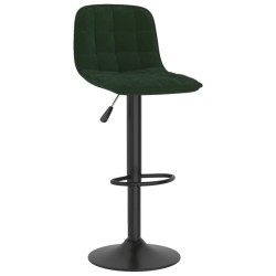 Tabourets de bar lot de 2 vert foncé velours 
