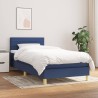 Sommier à lattes de lit avec matelas Bleu 90x200 cm Tissu 