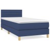 Sommier à lattes de lit avec matelas Bleu 90x200 cm Tissu 