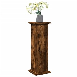 Piédestal avec rangement chêne fumé 31x30x90 cm bois ingénierie 