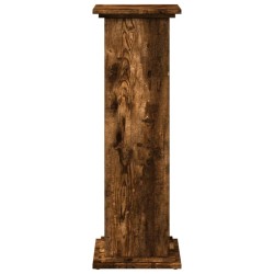 Piédestal avec rangement chêne fumé 31x30x90 cm bois ingénierie 