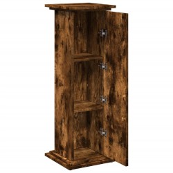 Piédestal avec rangement chêne fumé 31x30x90 cm bois ingénierie 