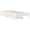 Cadre de lit sans matelas blanc 90x200 cm bois de pin massif 