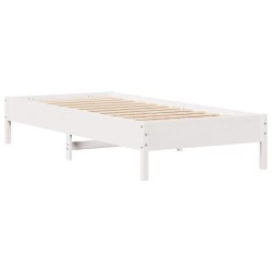 Cadre de lit sans matelas blanc 90x200 cm bois de pin massif 